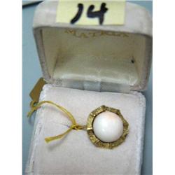 14k Gold Ring with White Stone  (74)