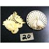 Image 1 : 2 Carved Ivory or Bone Pendants  (71)