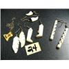 Image 1 : 4 Pairs of Ivory Earrings and Scrimshawed Ivory Pendant  (71)