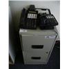 Image 5 : Entryway at I Copy - Counter with contents: telephone system, cash register, file cabinet, metal she