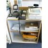 Image 6 : Entryway at I Copy - Counter with contents: telephone system, cash register, file cabinet, metal she