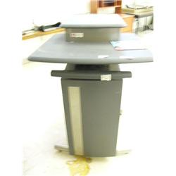 Roll around computer podium stand