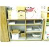 Image 1 : Wood laminate counter with assorted office supplies