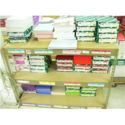 Metal Shelf Unit with colored paper