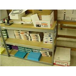 Metal Shelf Unit with colored paper