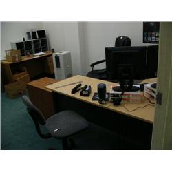 Office: File Cabinets, desks, humidifier, chair, Laser Jet HP 4050, (2) Del Flat Screen monitor w/ s