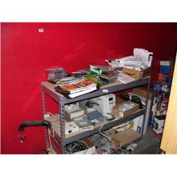 Small Red Room: 2 metal shelving units & computer programs