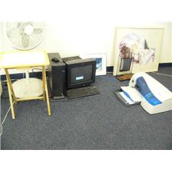 (In the main entry) Executive Office: Workstation, computers, monitors, keyboards, 2 chairs (scanner