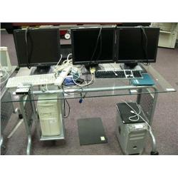 Computer work Station with 3 Monitors and 2 Computers - G4, PC