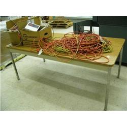 Work table with extension cords