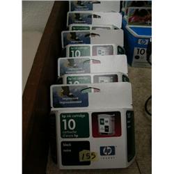 Lot of 6 HP Ink Cartridges 10- black