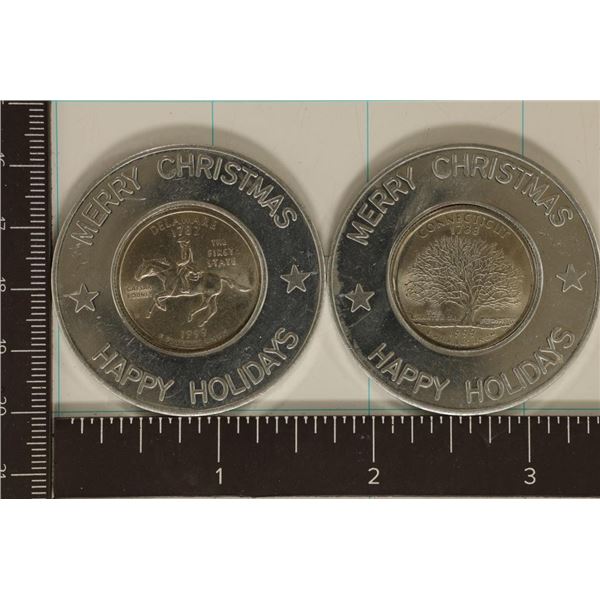 2 ENCASED STATE QUARTERS: 1999-D DELAWARE & 1999-D