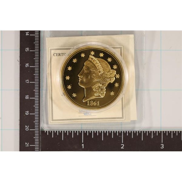REPLICA 24KT GOLD LAYERED PROOF OF AN 1861