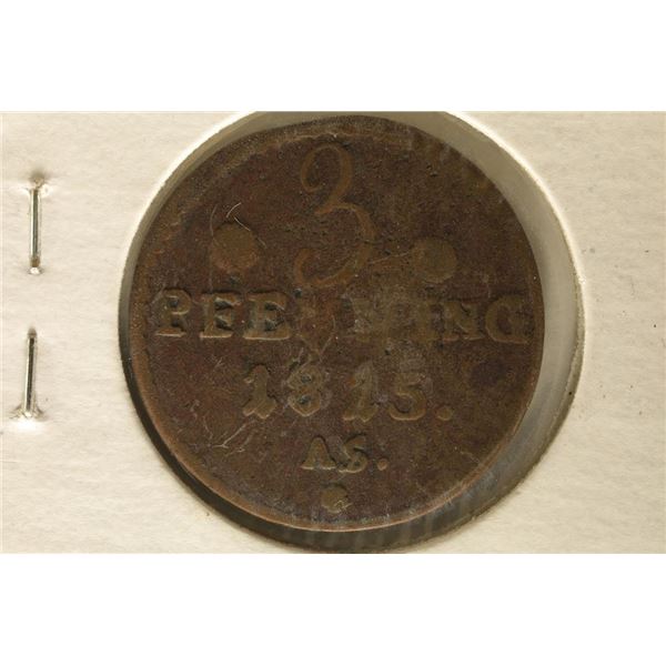 1815-AS GERMANY ROSTOCK 3 PFENNING KM136