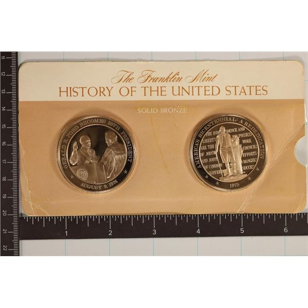 2-HISTORY OF UNITED STATES 1 1/2'' BRONZE MEDALS
