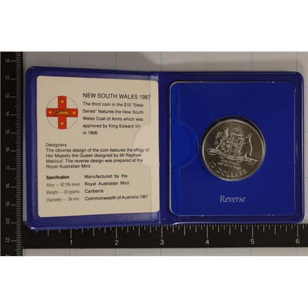 1987 AUSTRALIA SILVER $10 BRILLIANT UNC COIN