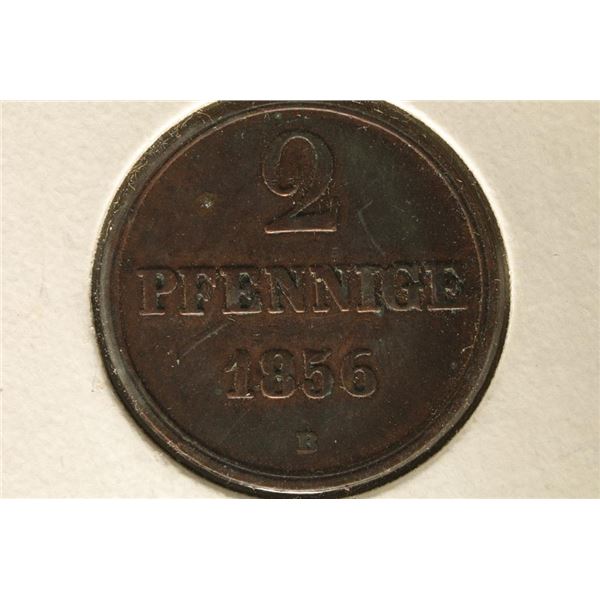 1856-B HANOVER 2 PFENNING KM217