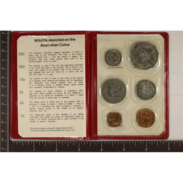 1983 AUSTRALIA 6 COIN WILDLIFE DEPICTED UNC SET