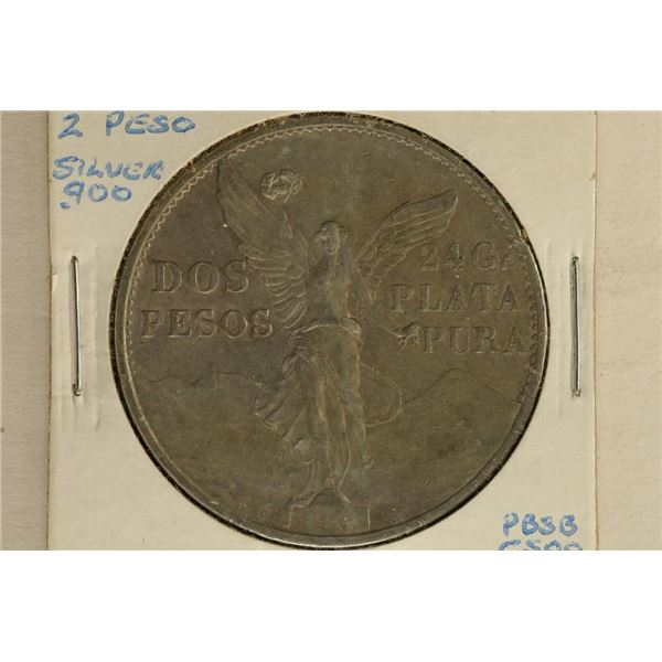1921 MEXICO SILVER 2 PESOS .7716 OZ. ASW