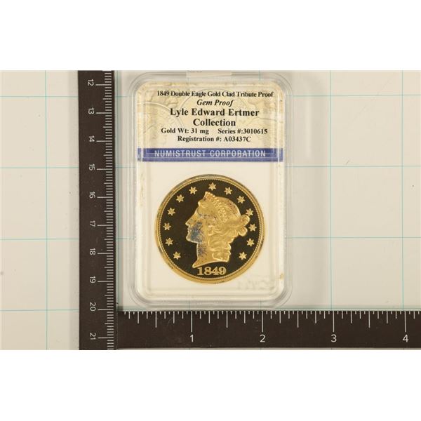 1849 REPLICA SLABBED GOLD CLAD DOUBLE EAGLE