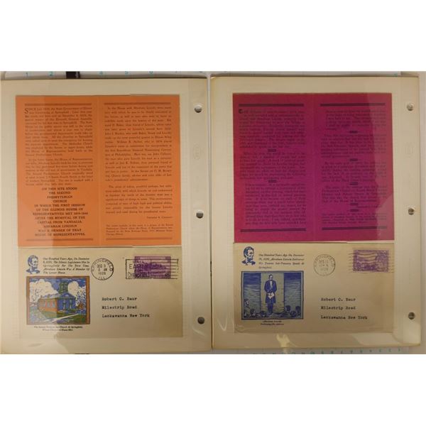 4 ABRAHAM LINCOLN FIRST DAY COVER ENVELOPES