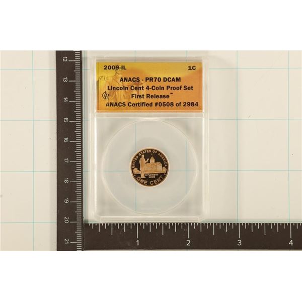 2009 LINCOLN CENT ANACS PR70 FROM 4 COIN