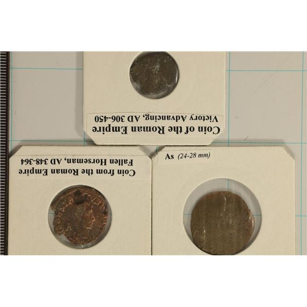 3 ROMAN ANCIENT COINS:306-450 A.D. VICTORY