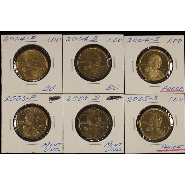 2004 P/D/S &  2005 P/D/S SACAGAWEA DOLLARS. "P&D"