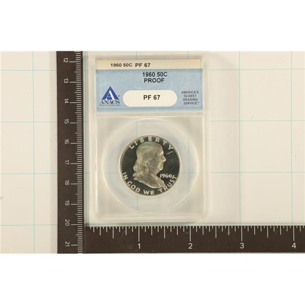 1960 SILVER FRANKLIN HALF DOLLAR ANACS PF67