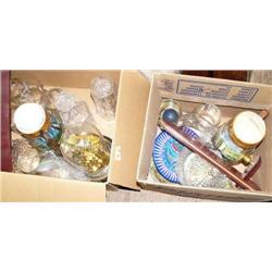 Lot of Glassware and Anniversary Clock (35)