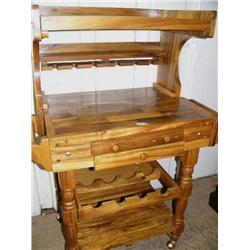 Hardwood Wheeled Kitchen Island (35)