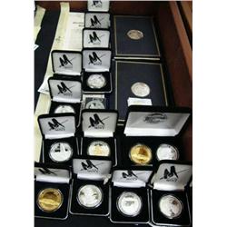 Lot of Fur Rondy 1 oz. Silver Coins:  1-1992, 2-1998, 1-1999, 1-2000, 2-2001, 1-2002, 1-2002 Set of 