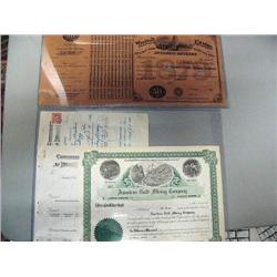 Internal Revenue Liquor Certificate and 2 old stock Certificates (71)