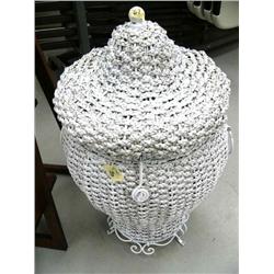 White Wicker Storage Basket  (1)