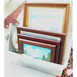 5 Original Oil Paintings and lot of Assorted Prints  (49)