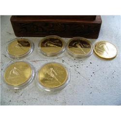 Lot of 6 commemorative coins - The state of Alaska Seal & Tommy Moe on the back (49)