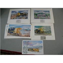 Lot of 6 various Alaska Rail Road Prints (49)