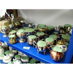 Lot of Silver Plated Creamers and Sugars and Miniature Bird House (55)