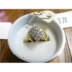 14K Gold and Diamond Ring with Approximately 20 Diamonds (71)