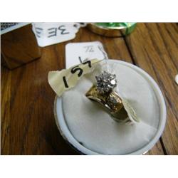 Outstanding 7 Diamond Ring Set on a Beautiful Engraved Gold Band  (71)