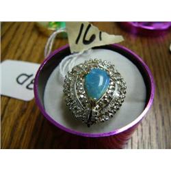 Opal and Diamond Ring, Huge amount of Diamonds, 14K Gold (71)