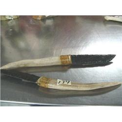 Pair of Obsidian Knives with Horn Handles (33)