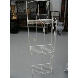 3 Tiered Metal Shelf with Feathered Design (1)