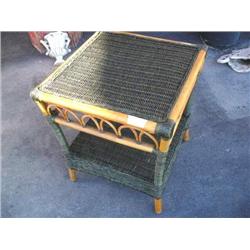green wicker end table (1)