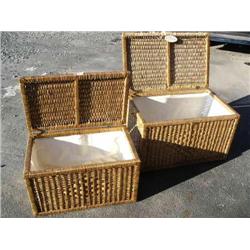 Lot of 2 museum Thomas seriees lined rectangular basket trunks (1)