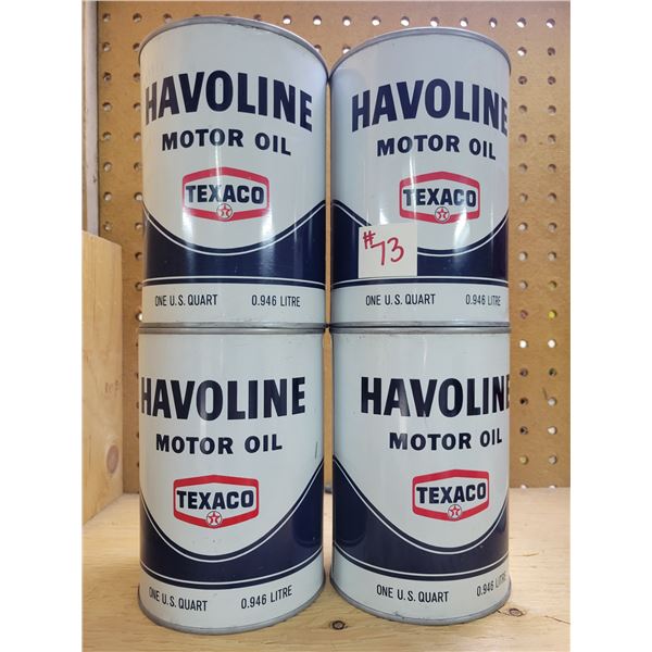 (So much each x 4) 4- Full Havoline (Texaco) oil cans