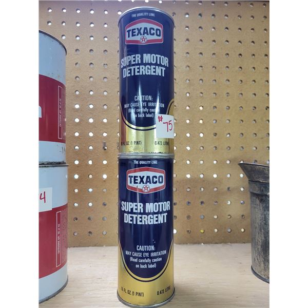 (So much each x 2) 2- Full Texaco motor detergent cans