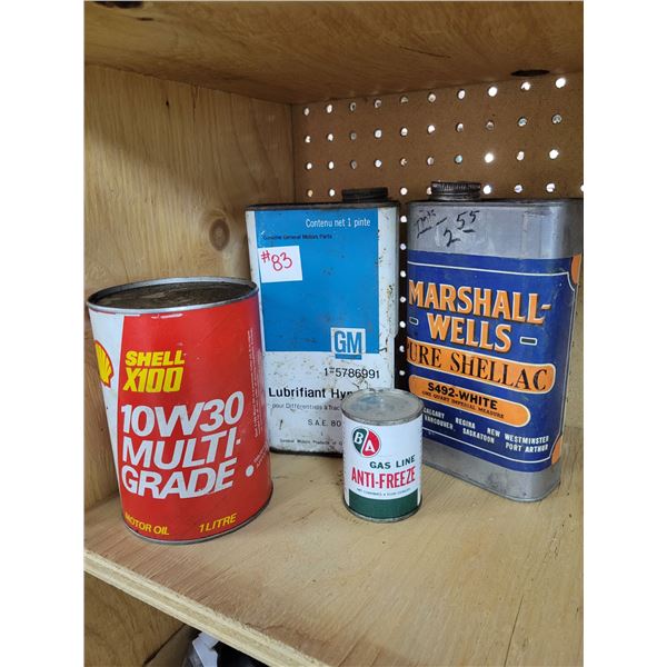 Assorted Full oil tins