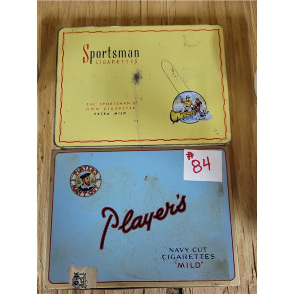 Players and Sportsman cigarette tins