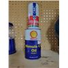 Image 1 : 1- Shell oil can (full) & 1- OMC 2 cycle oil can (full)